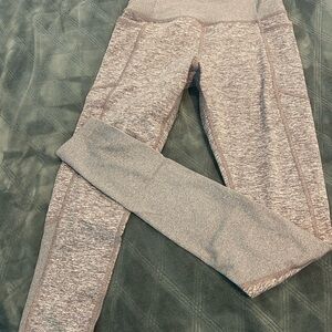 Athleta Exhale Heathered Mauve Over-the-heel Leggings